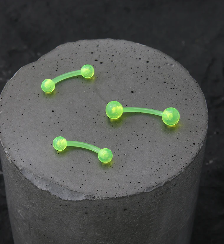 Green Acrylic Curved Barbell - Image 2