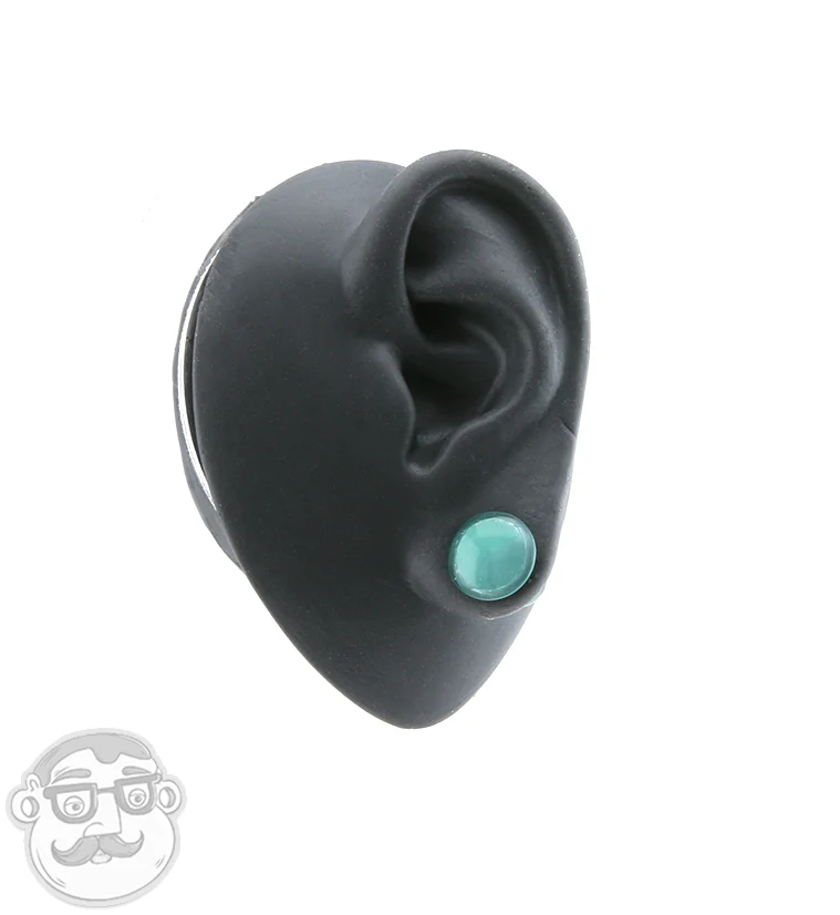 Green Color Front Single Flare Glass Plugs - Image 5