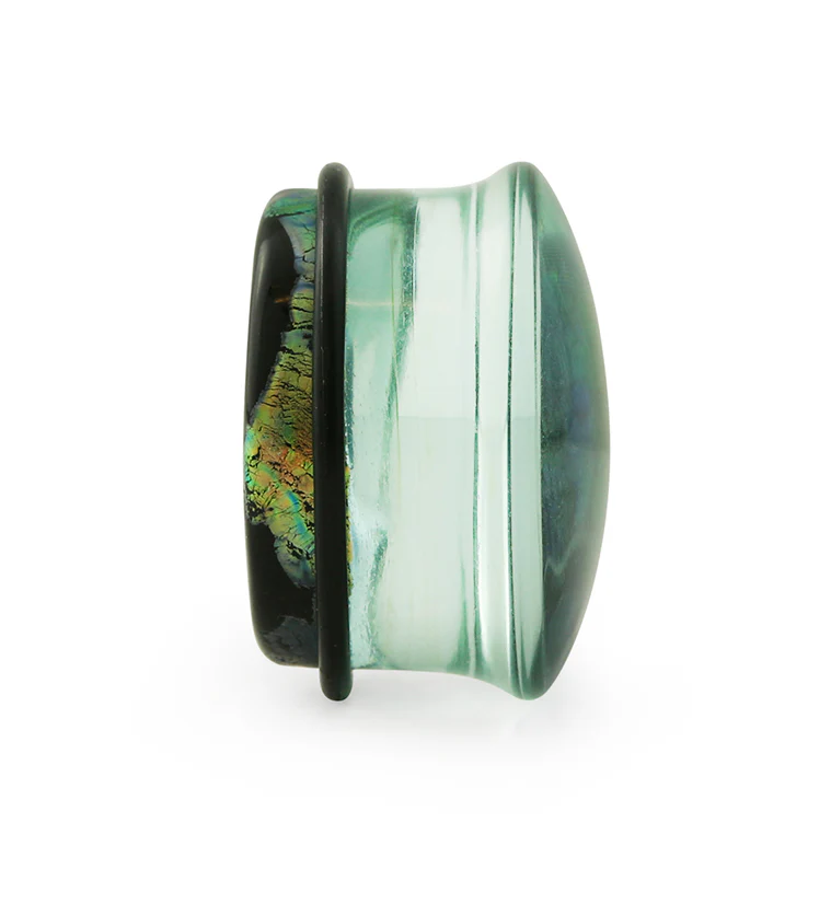 Green Dichroic Glass Plugs - Single Flare - Image 5