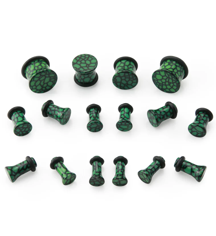 Green Dragon Veins Acrylic Plugs - Image 3