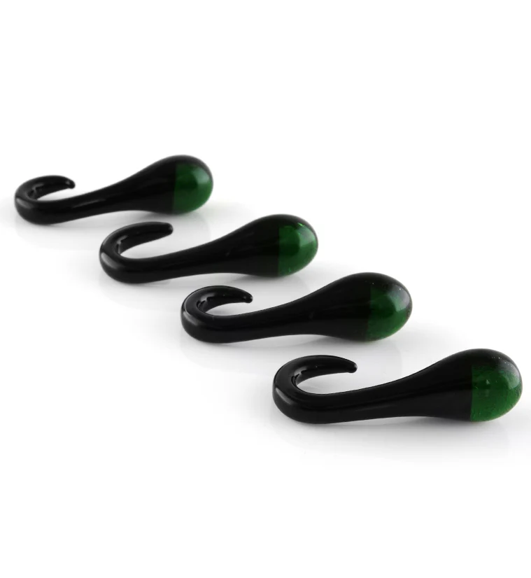 Green Drip Glass Ear Weights - Image 3