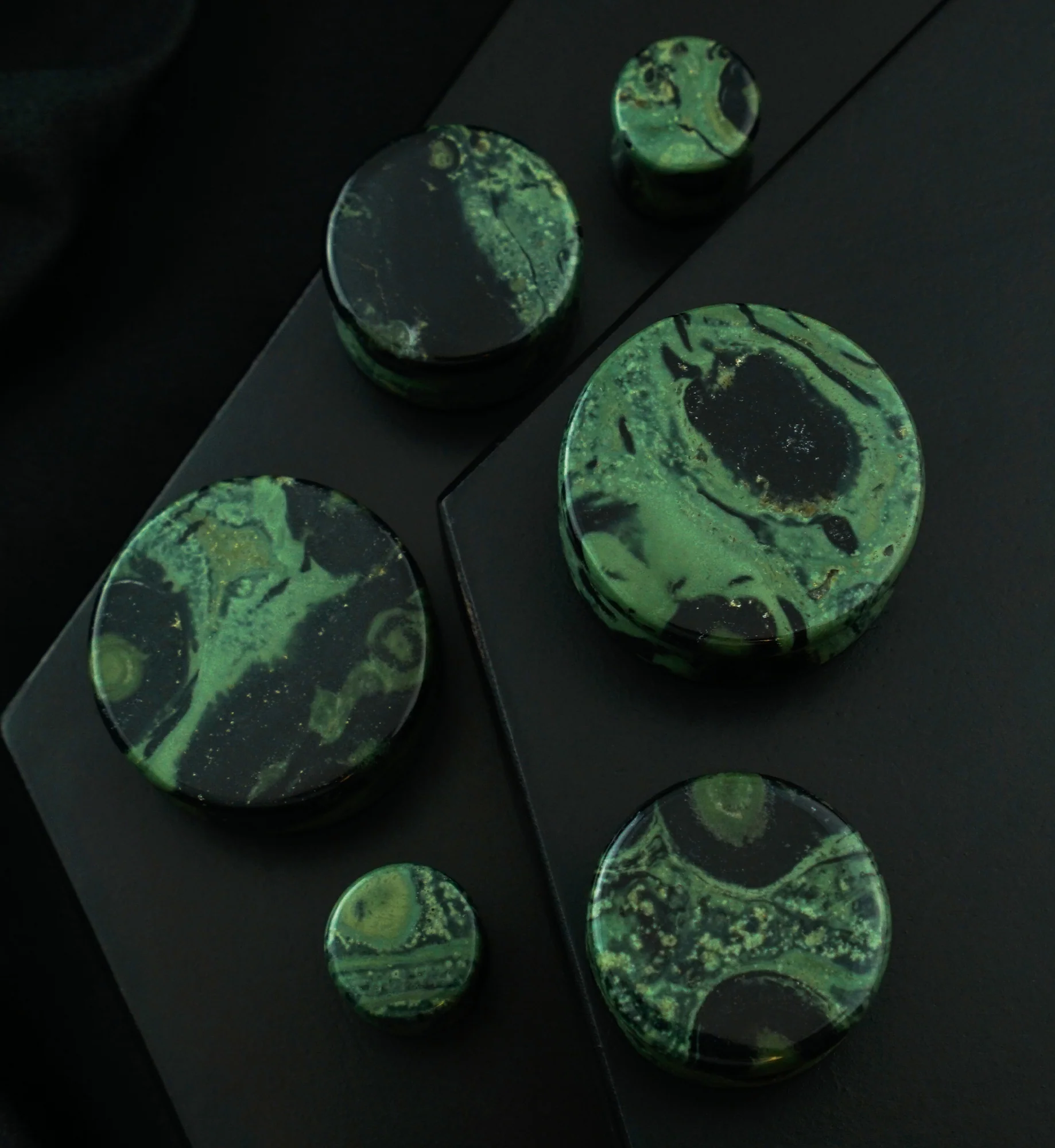 Green Eye Jasper Stone Plugs - Image 2