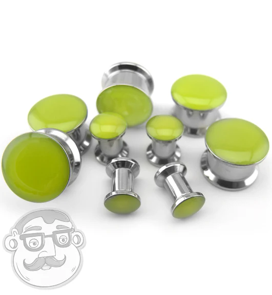 Green Glow In The Dark Steel Plugs - Image 2
