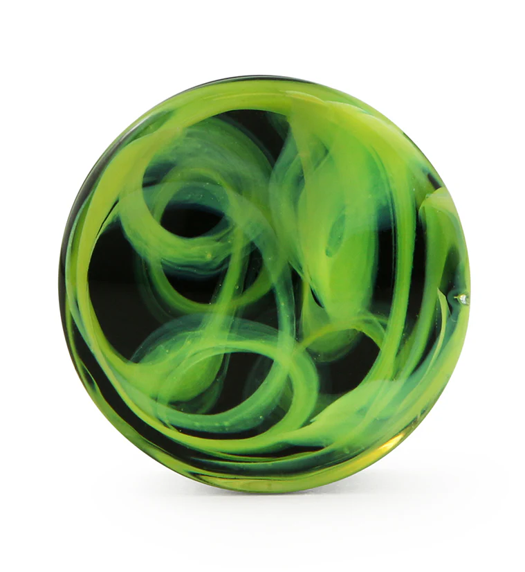 Green Haze Swirl Glass Plugs - Image 4