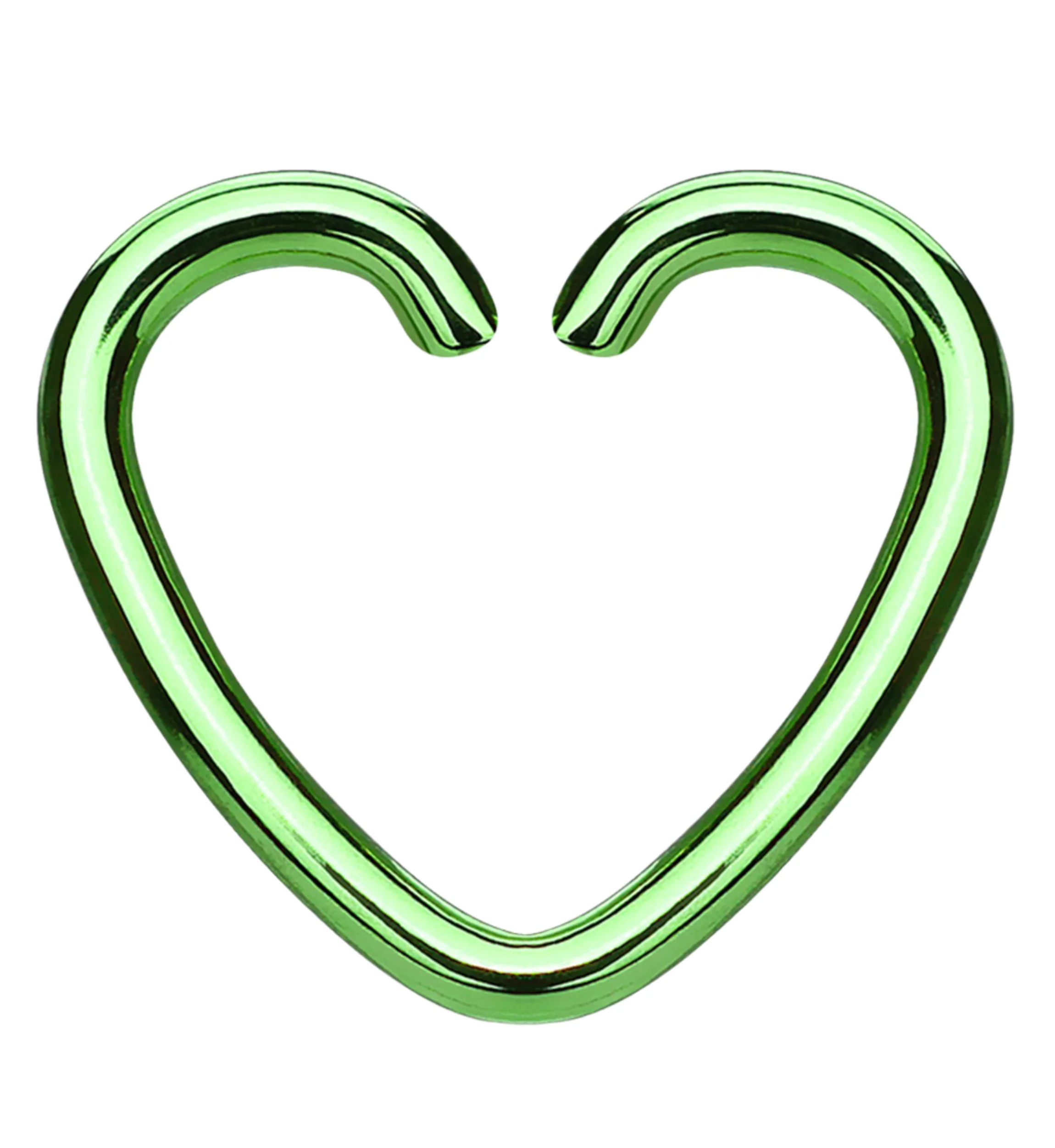 Green PVD Heart Daith Cartilage Stainless Steel Earring