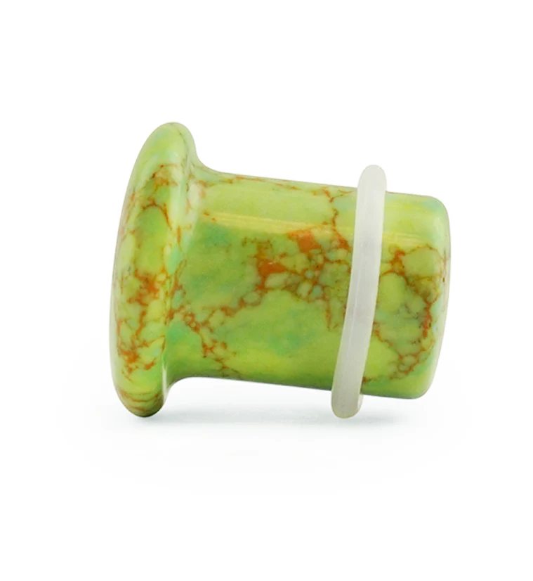 Green Howlite Stone Plugs - Single Flare - Image 5