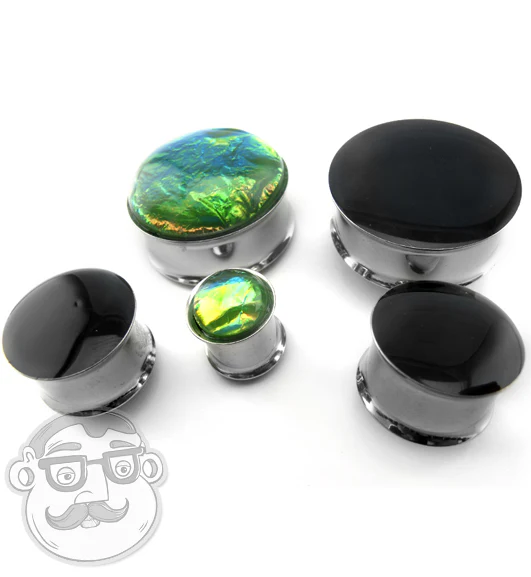 Green Ivy Foil Stainless Steel Plugs - Image 4