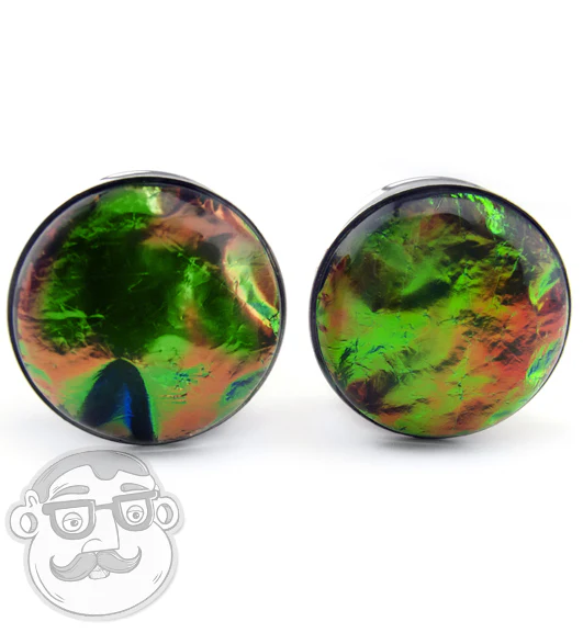 Green Ivy Foil Stainless Steel Plugs - Image 5