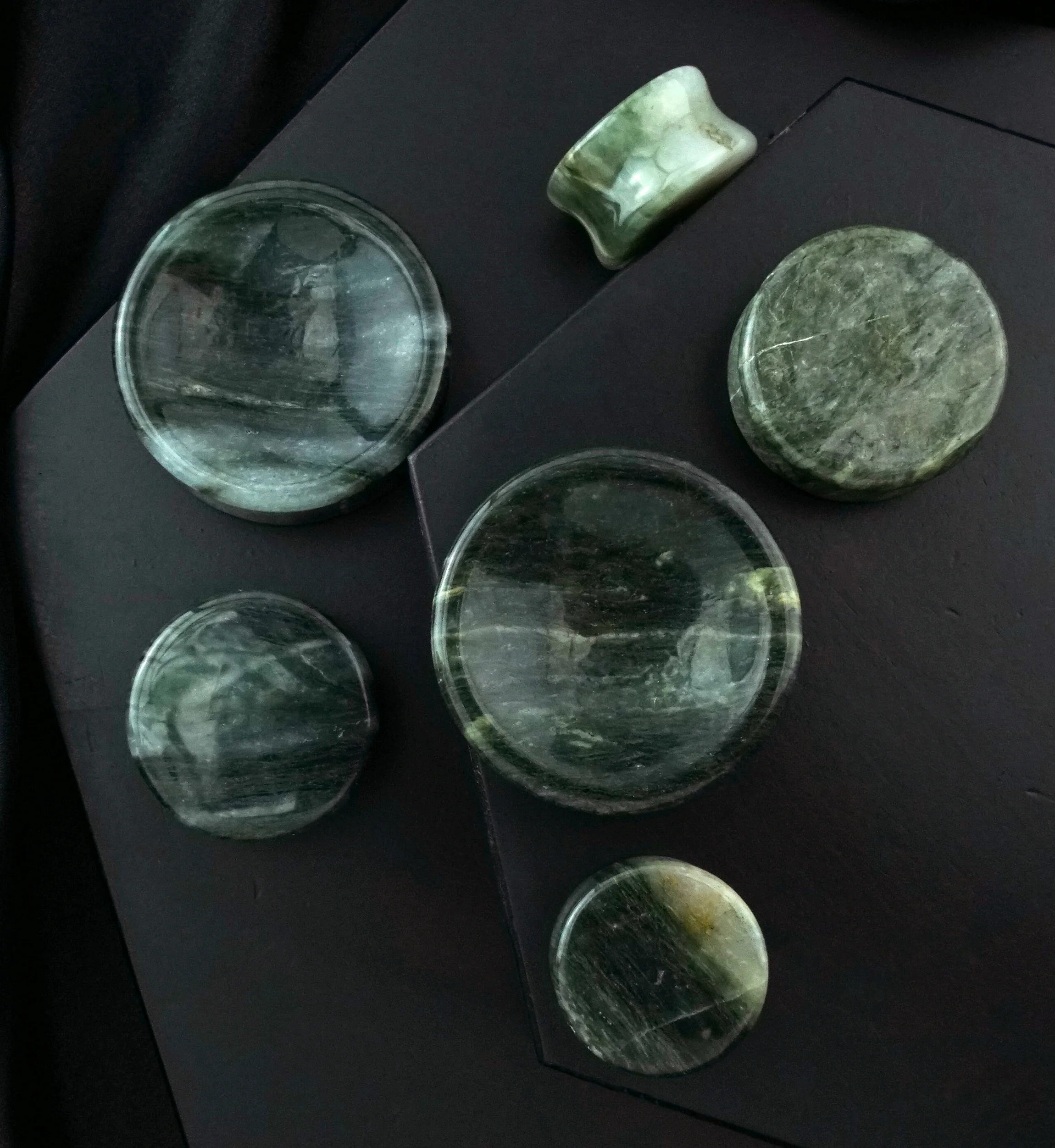 Green Jasper Stone Plugs - Image 2