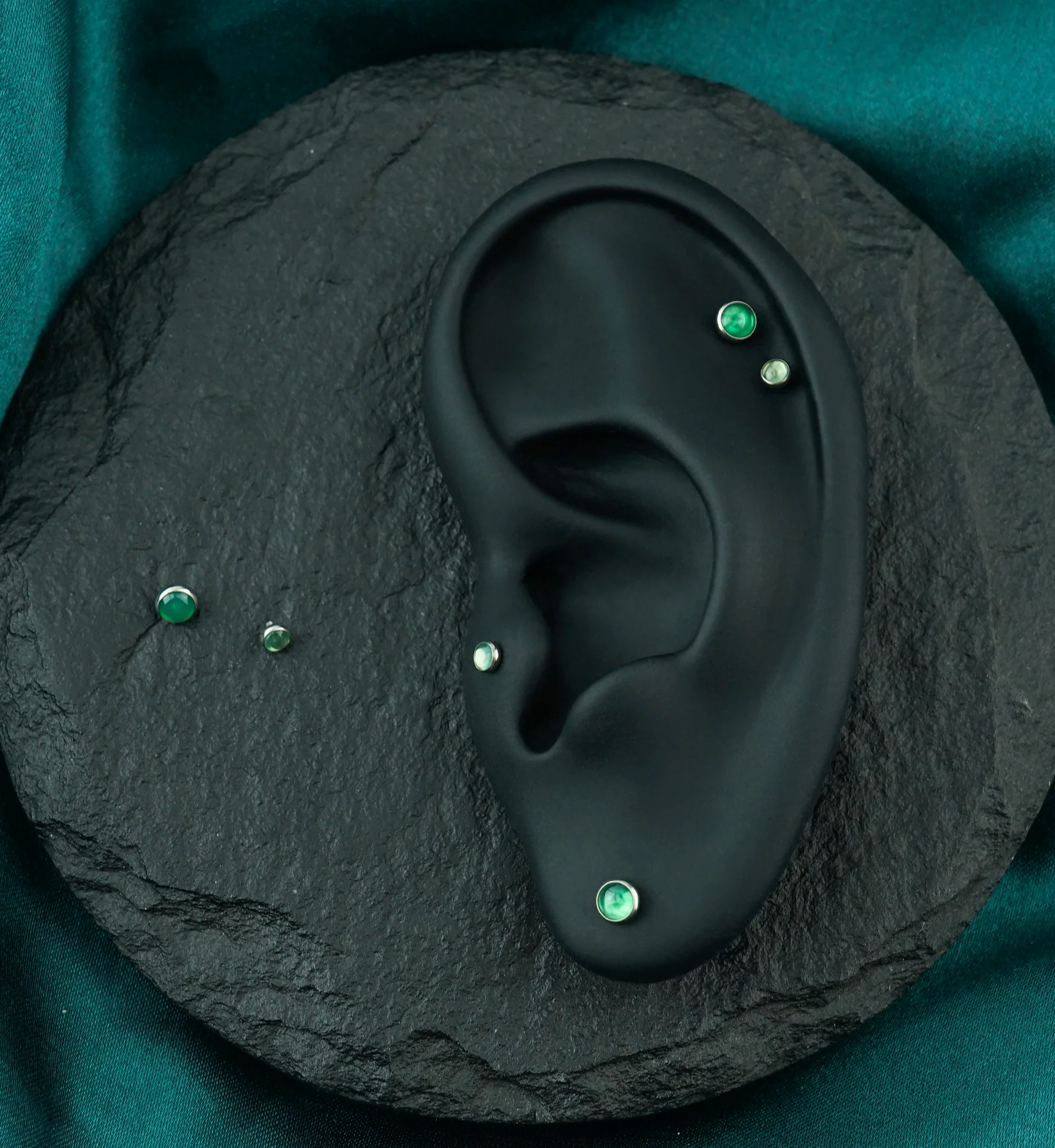 Green Onyx Stone Titanium Internally Threaded Top - Image 2