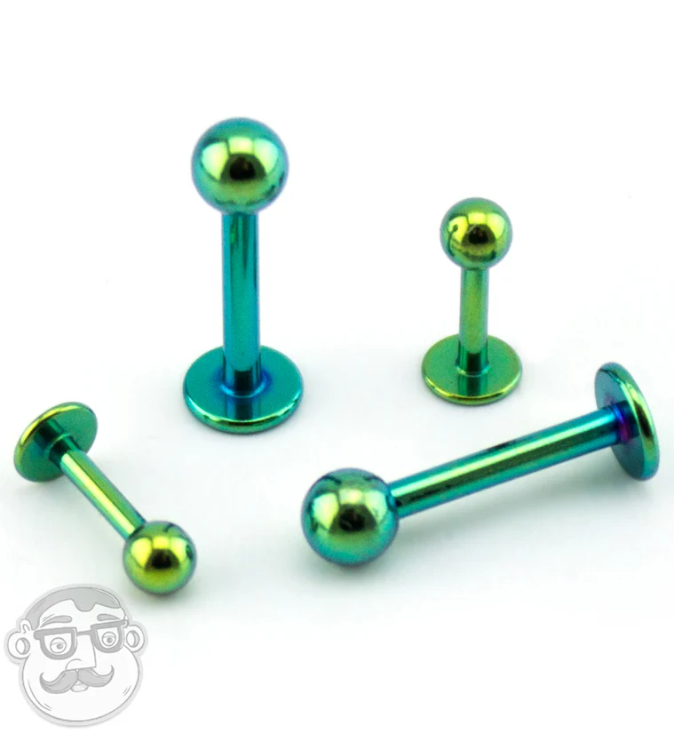 Green PVD Plated Labret Post - Image 5