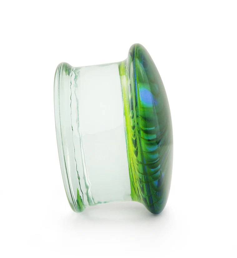 Green Tropical Stripe Glass Plugs - Image 4