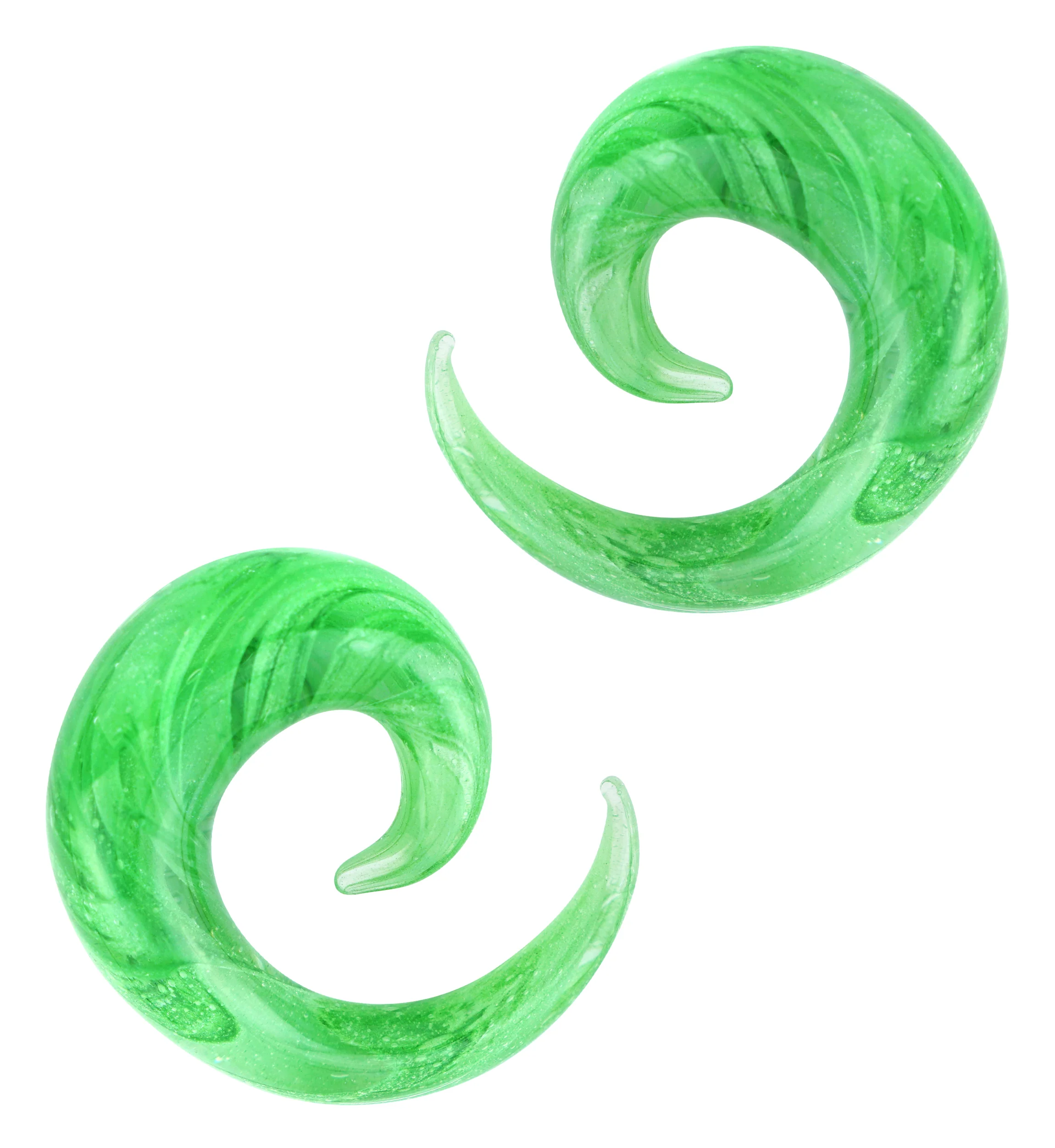 Green Swirl Glass Spirals - Image 3