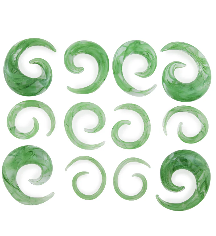 Green Swirl Glass Spirals - Image 5
