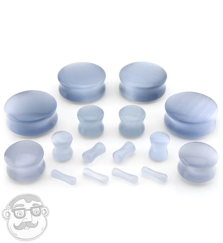 Grey Cat's Eye Glass Plugs - Image 3