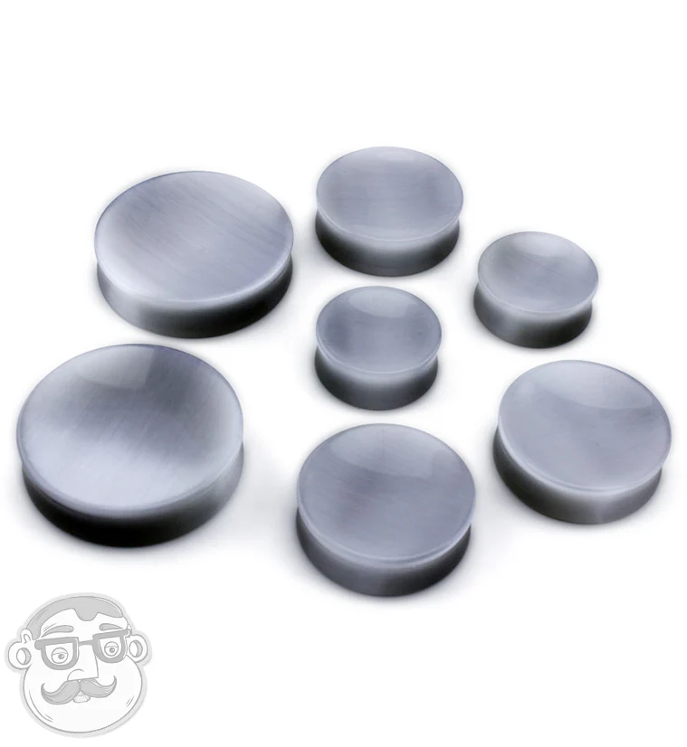 Grey Cat's Eye Glass Plugs - Image 7