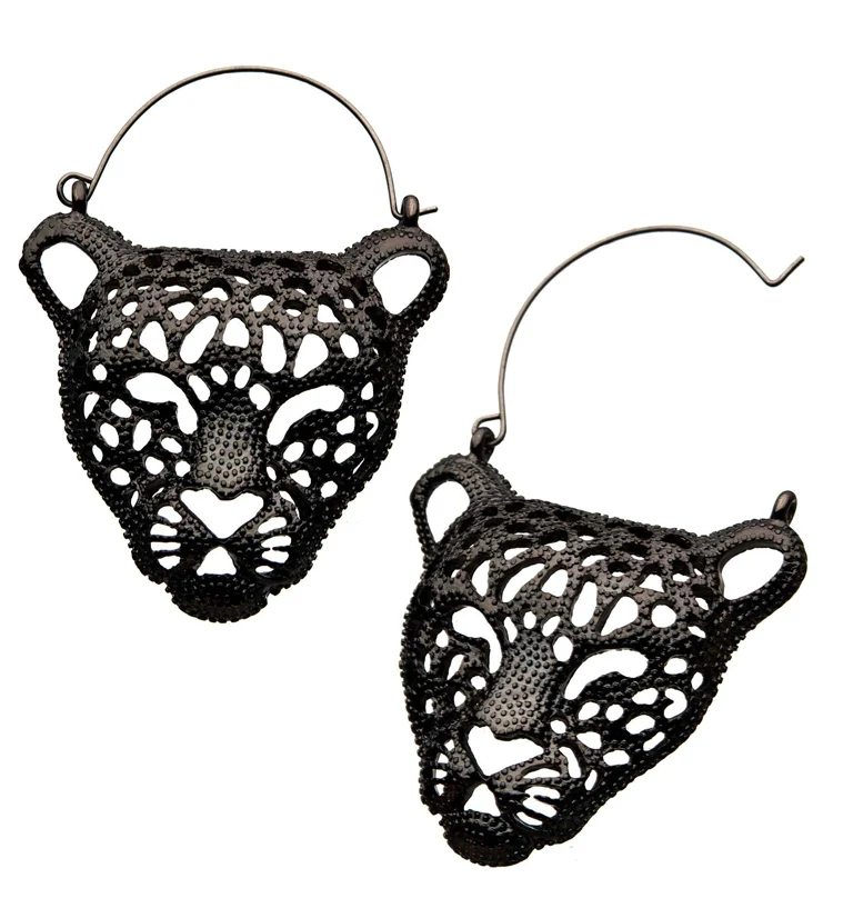 Gunmetal Panther Plug Hoops
