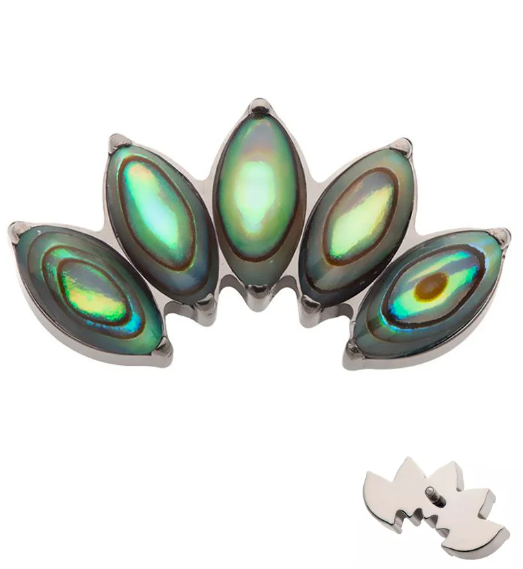 Half Crown Abalone Shell Internally Threaded Titanium Top