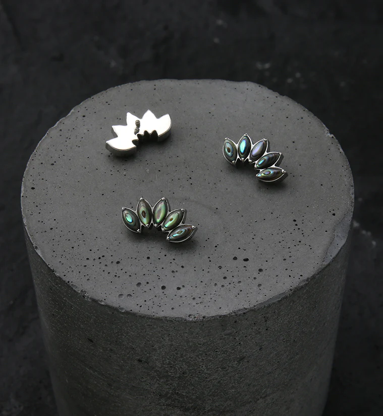 Half Crown Abalone Shell Internally Threaded Titanium Top - Image 2