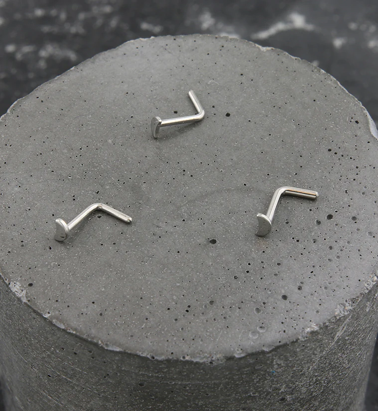 Half Moon Top L Bend Titanium Nose Ring - Image 3