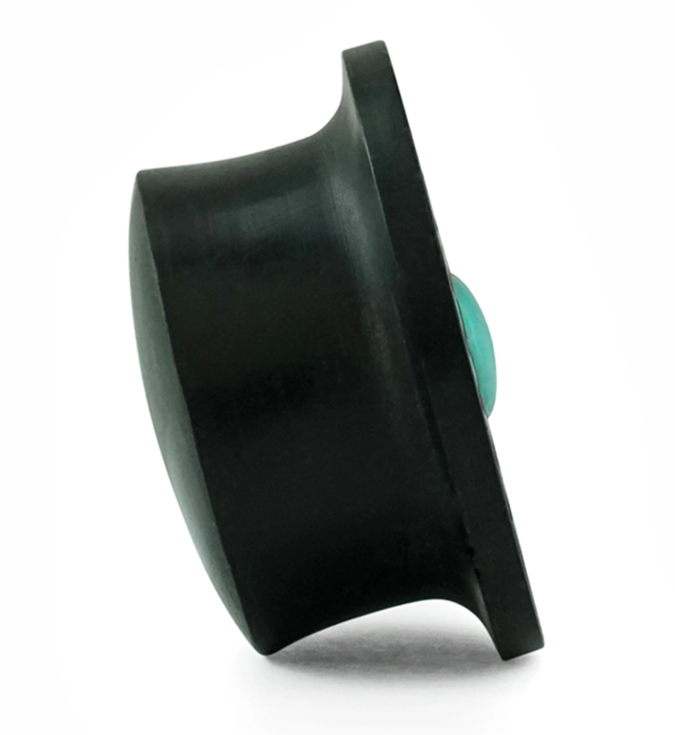 Hammered Amazonite Stone Areng Wood Mayan Flare Plugs - Image 4