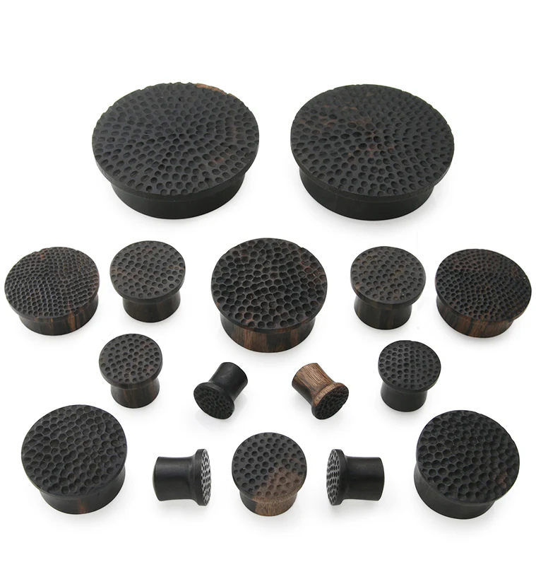 Hammered Areng Wood Mayan Flare Plugs - Image 3
