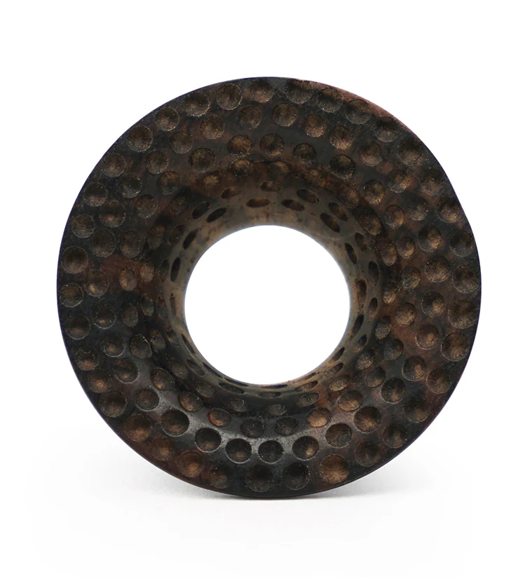 Hammered Areng Wood Mayan Flare Tunnel Plugs - Image 4