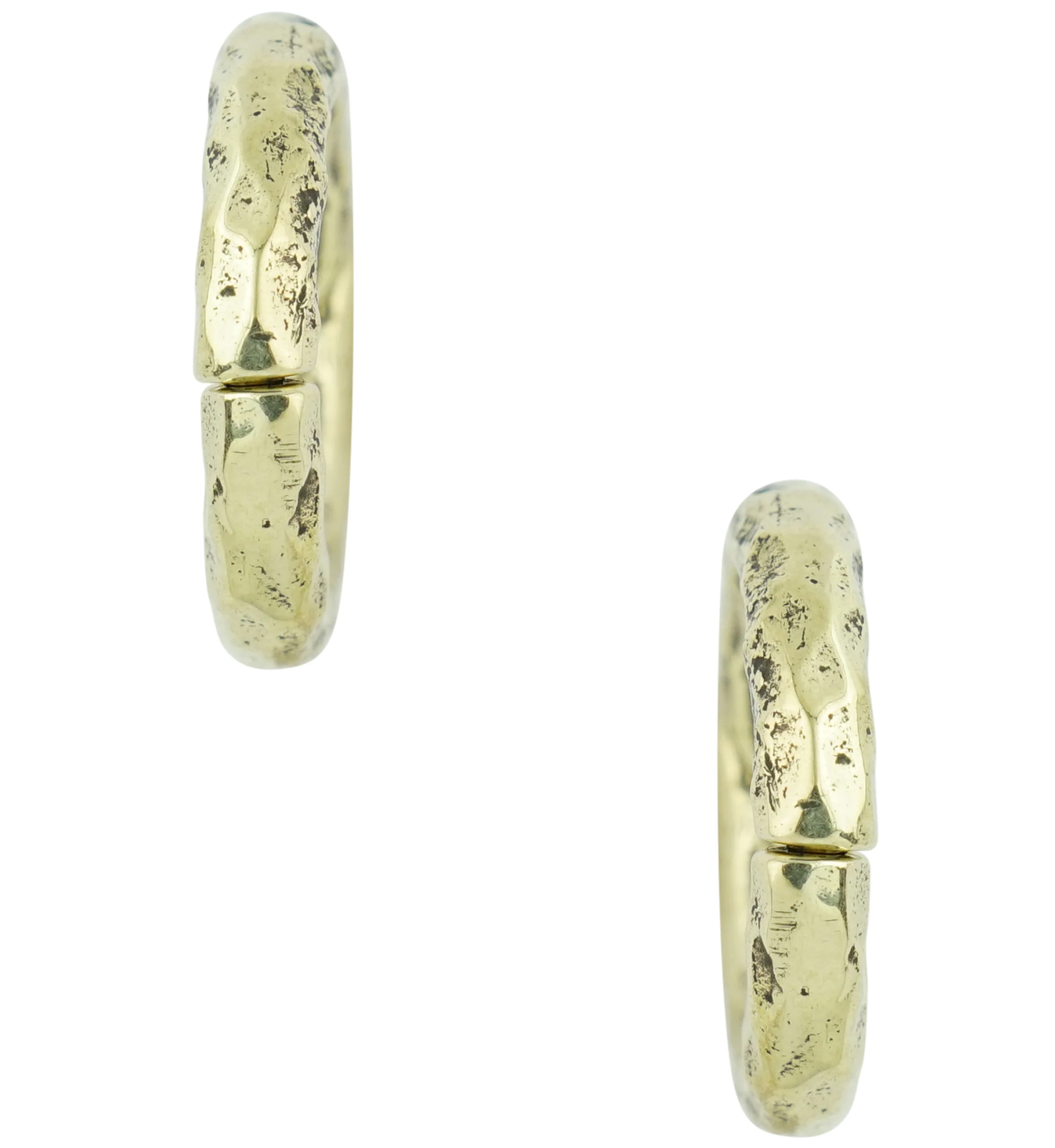 Hammered Brass Hinged Stretched Ear Cuffs - Image 3