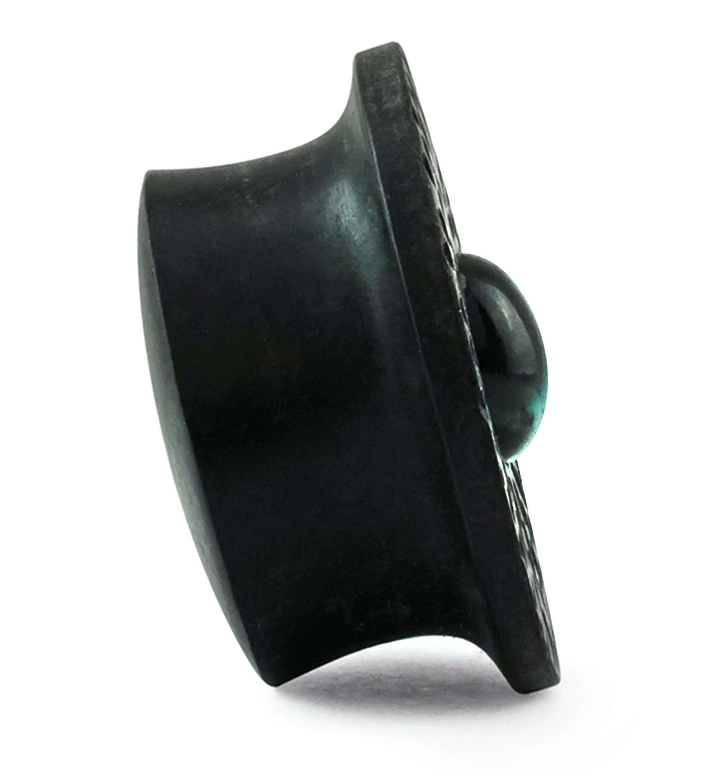 Hammered Green Tiger Eye Stone Areng Wood Mayan Flare Plugs - Image 4