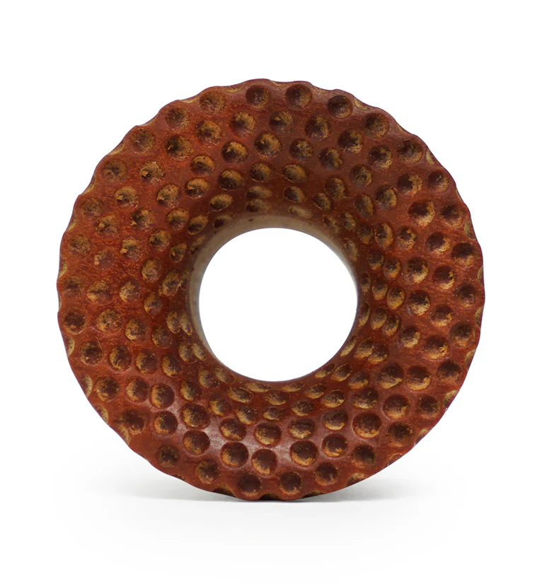 Hammered Saba Wood Mayan Flare Tunnel Plugs - Image 4