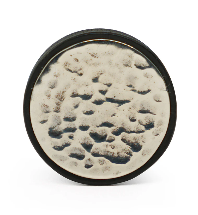 Hammered White Brass Inlay Areng Wood Plugs - Image 7
