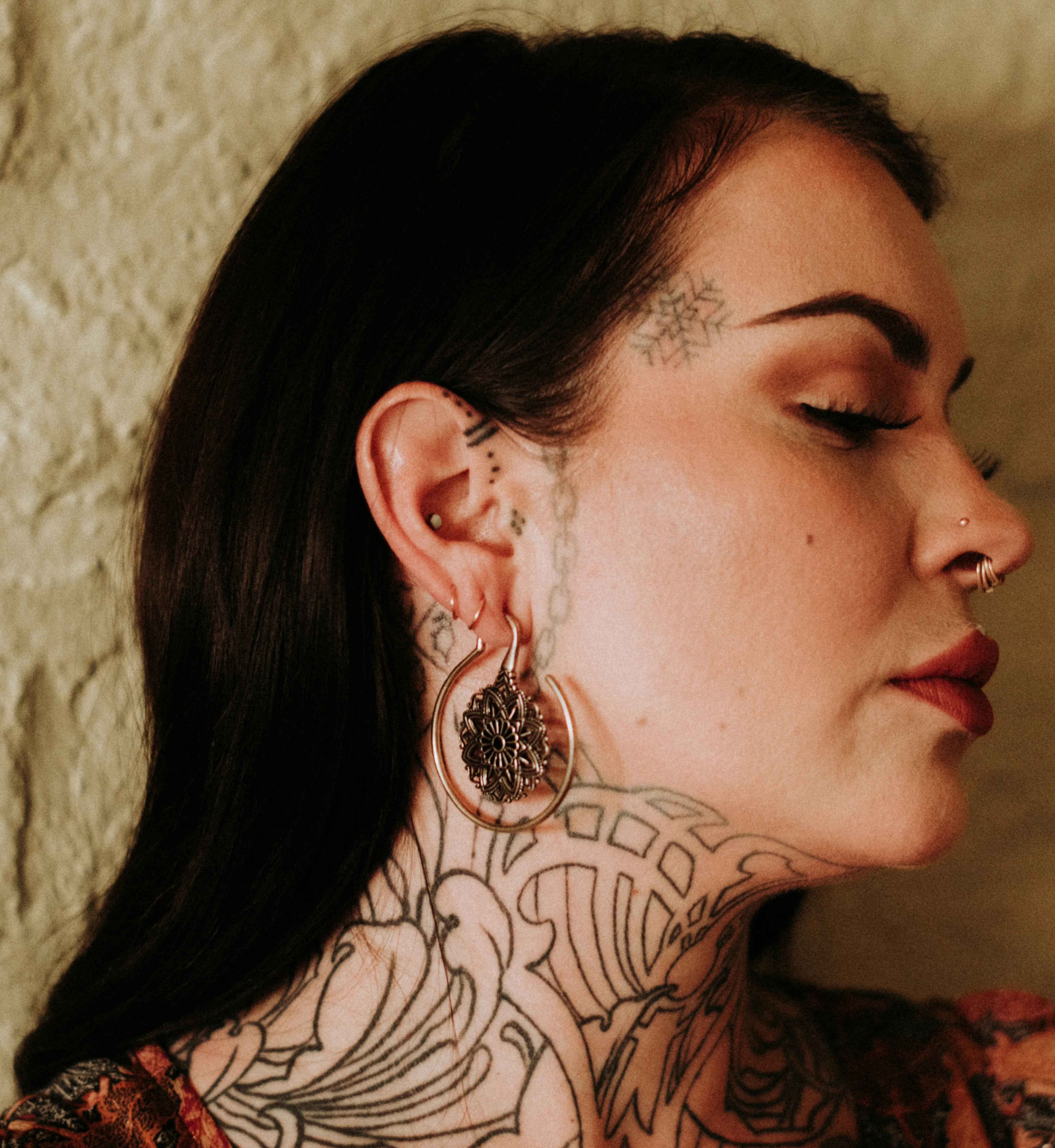 Hanging Mandala Brass Ear Weights - Image 5