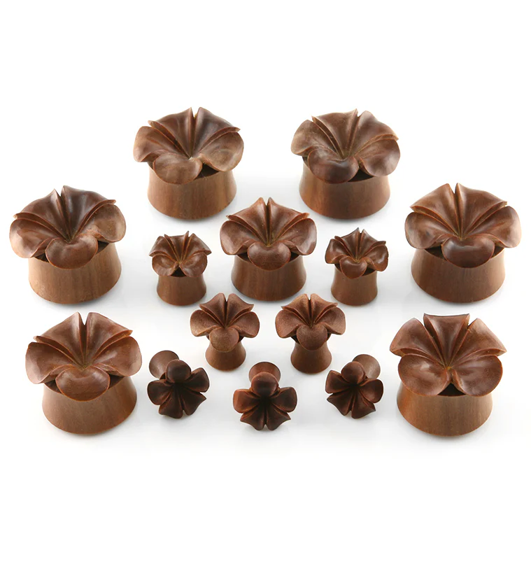 Hawaiian Flower Wood Plugs - Image 2