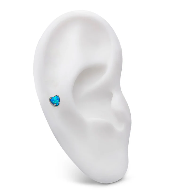 Heart Blue Opalite Threadless Titanium Top - Image 3
