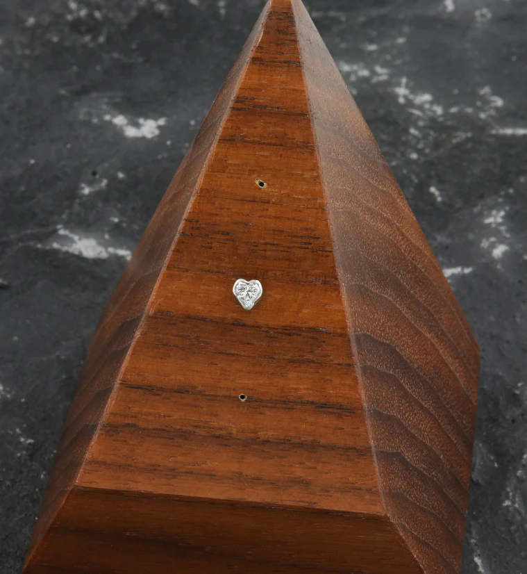 Heart Clear CZ Threadless Titanium Top - Image 2