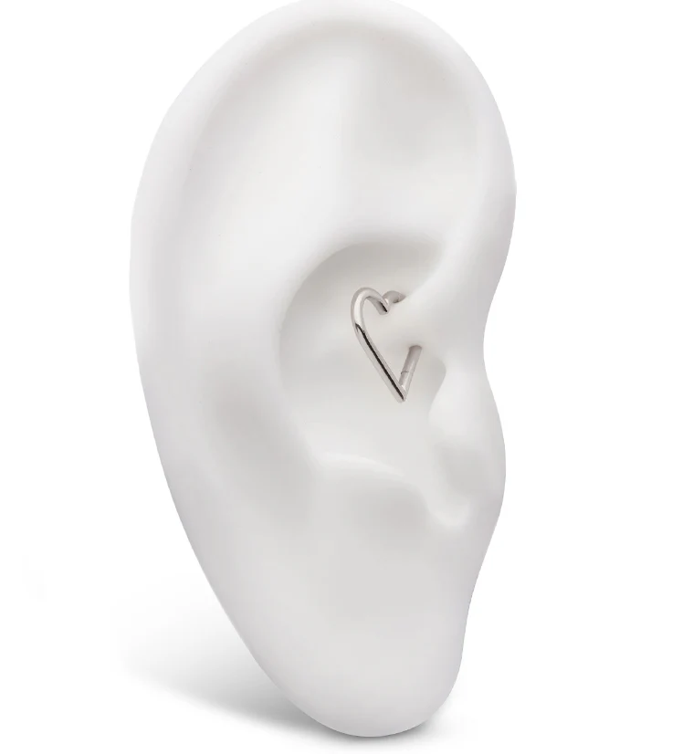 Heart Stainless Steel Hinged Segment Ring - Image 3