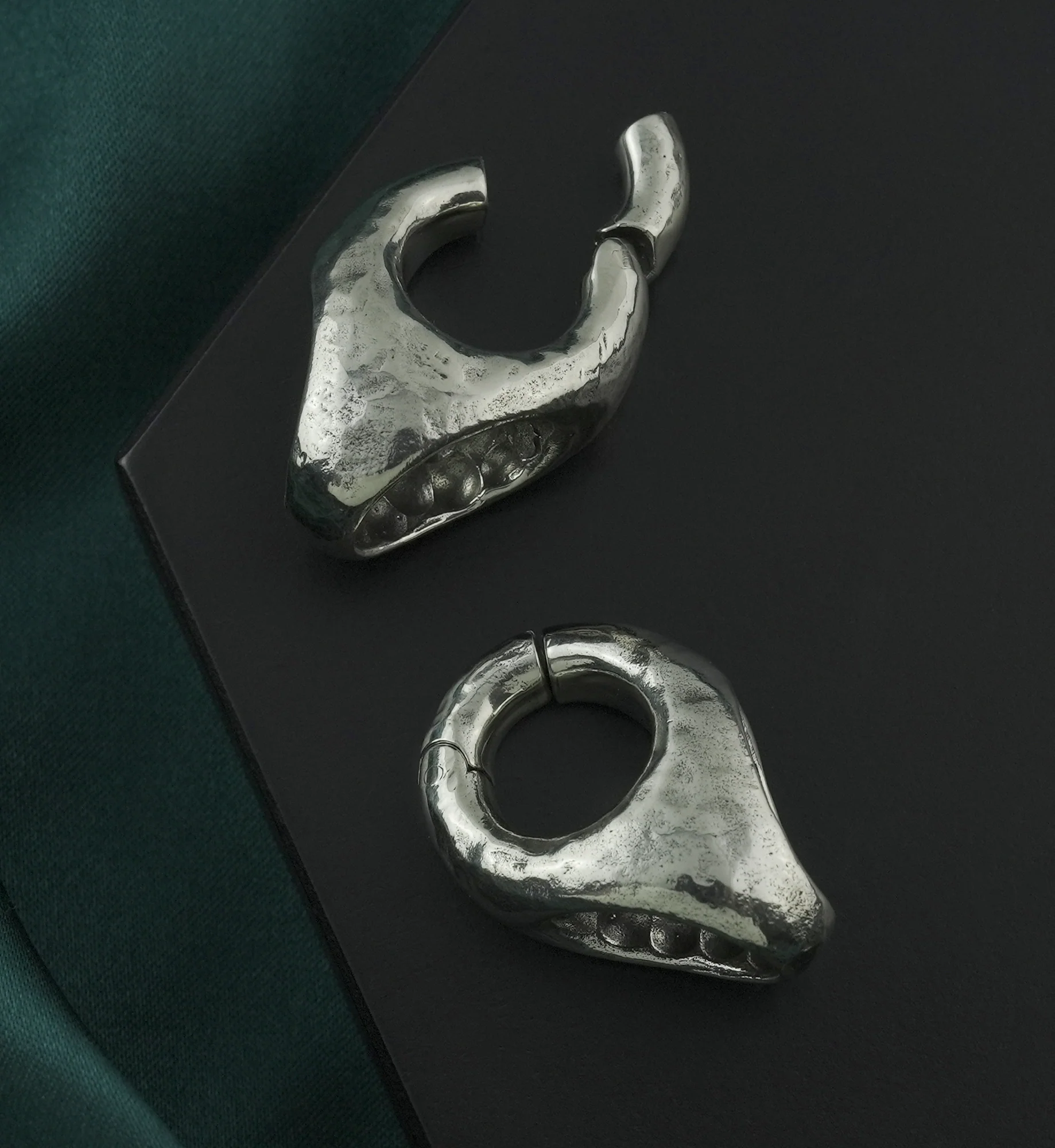Salient White Brass Hinged Ear Weights - Image 3