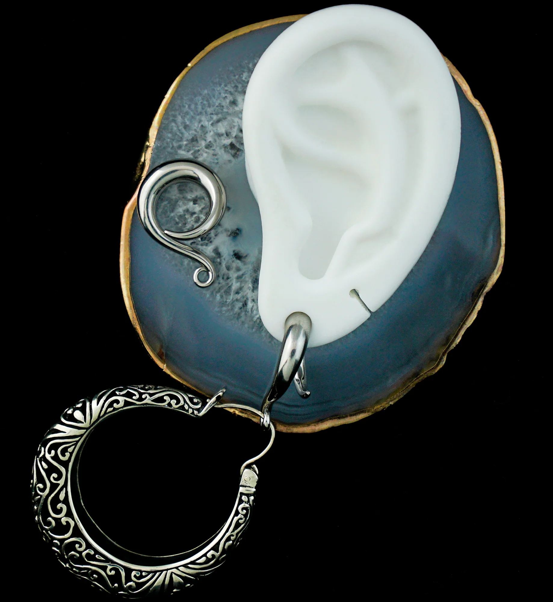 Hook Hanger Stainless Steel Ear Weights - Image 3
