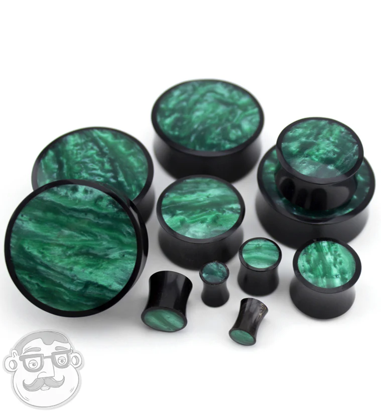 Horn Plugs With Green Resin Inlay - Image 4