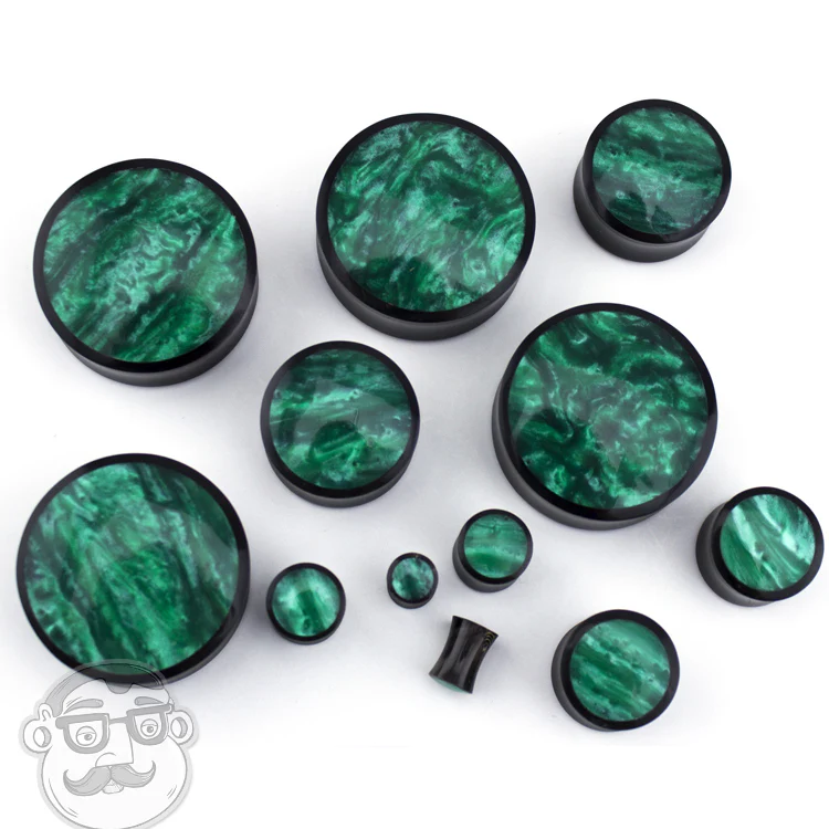 Horn Plugs With Green Resin Inlay - Image 5