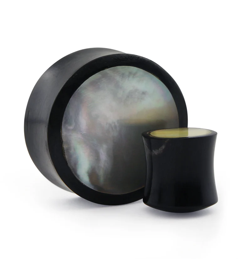 Horn Plugs With Mother of Pearl Inlay