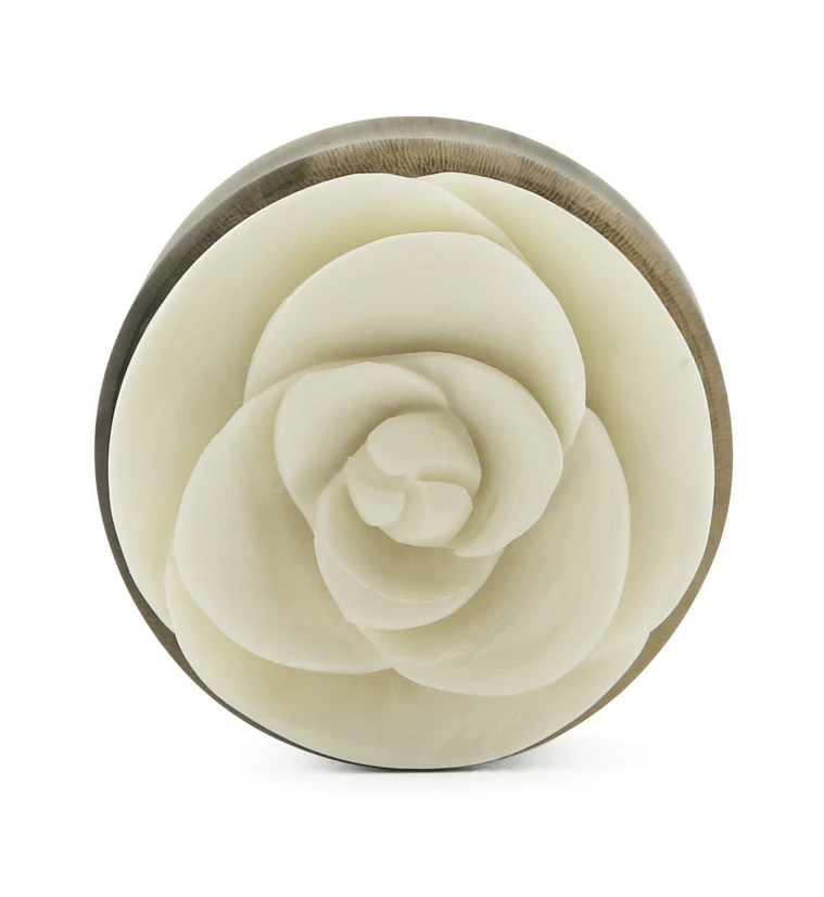 Horn Plugs With Rosebud Inlay - Image 2