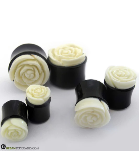 Horn Plugs With Rosebud Inlay - Image 5
