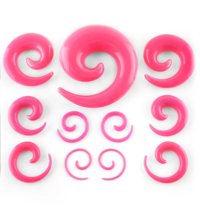Hot Pink Acrylic Spirals - Image 3