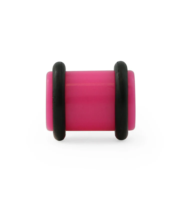 Hot Pink No Flare Acrylic Plugs - Image 3