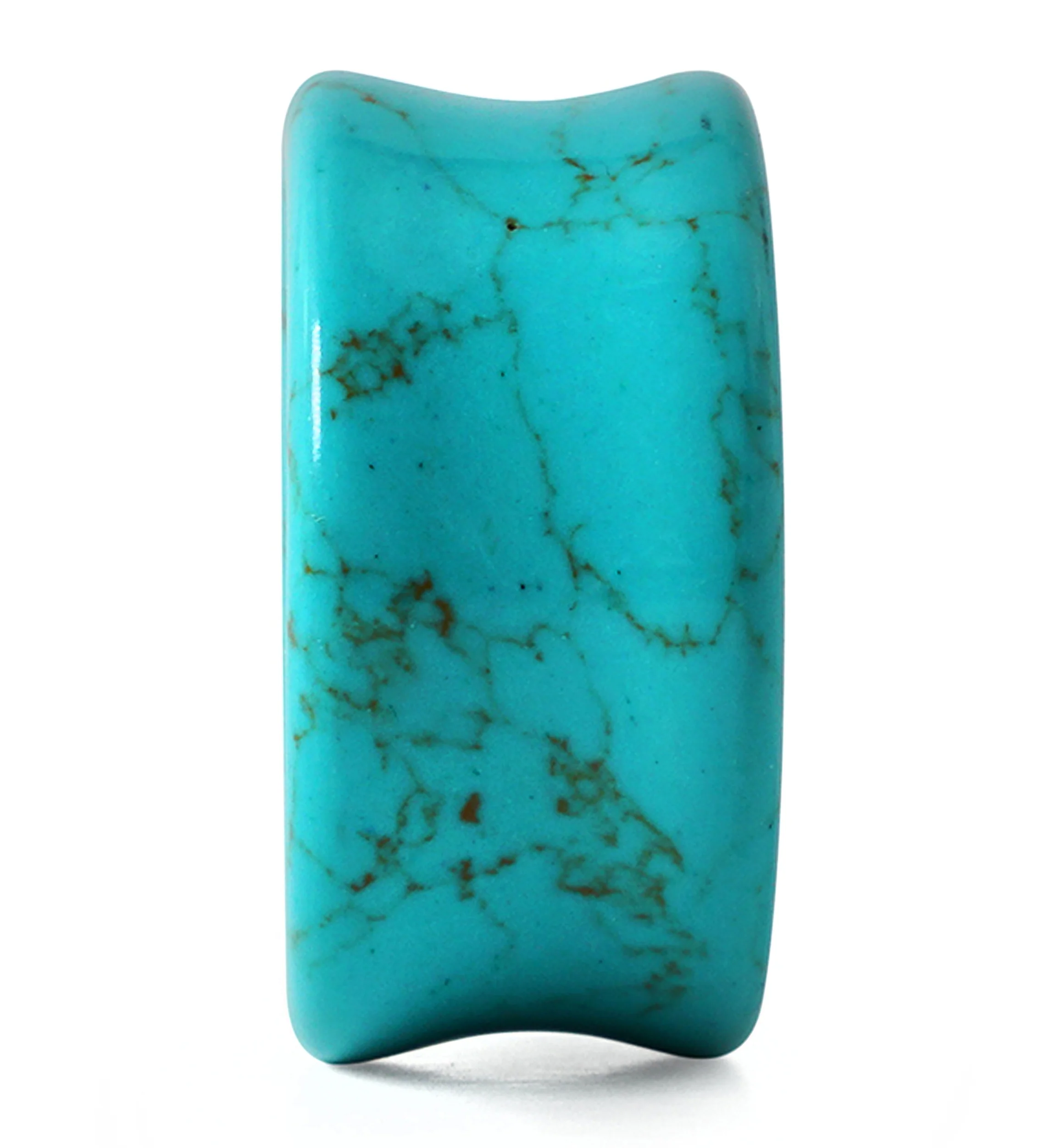 Turquoise Howlite Stone Thick Wall Tunnels - Image 3