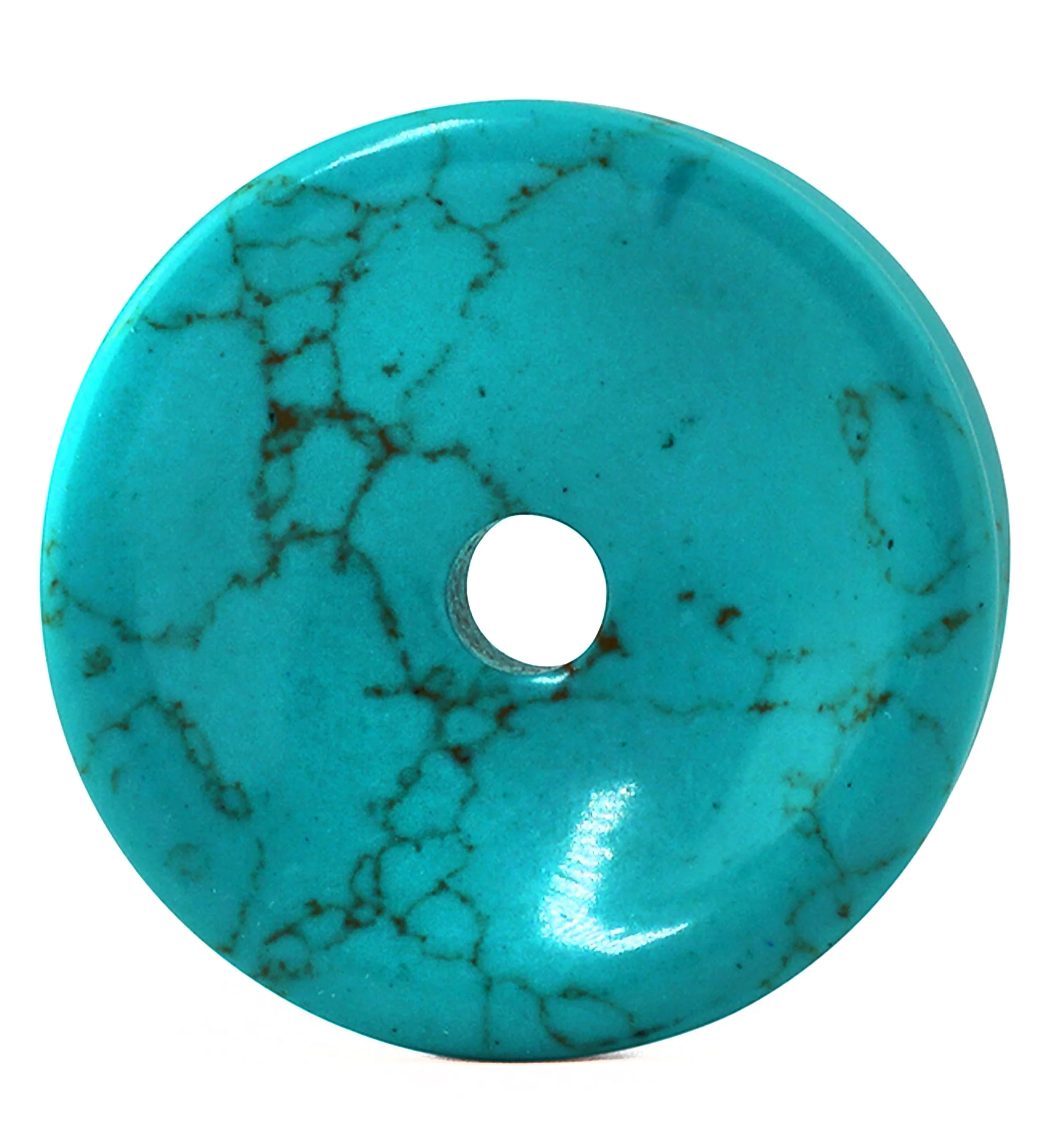 Turquoise Howlite Stone Thick Wall Tunnels - Image 4