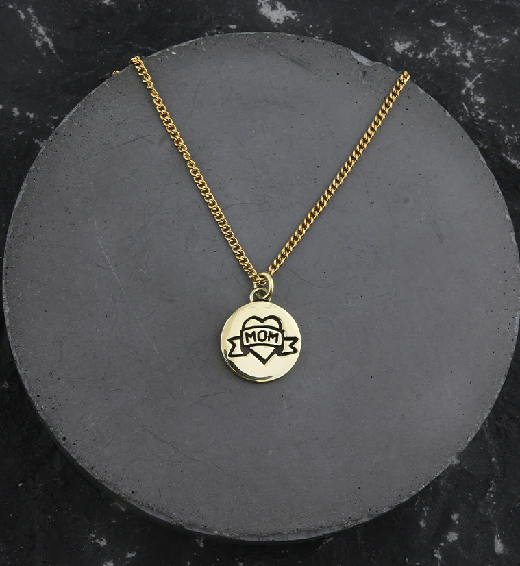 I Heart Mom Brass Charm Necklace - Image 2