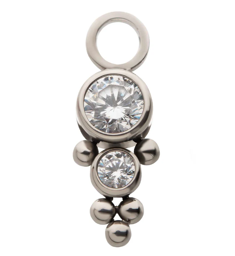 Icicle Clear CZ Titanium Charm