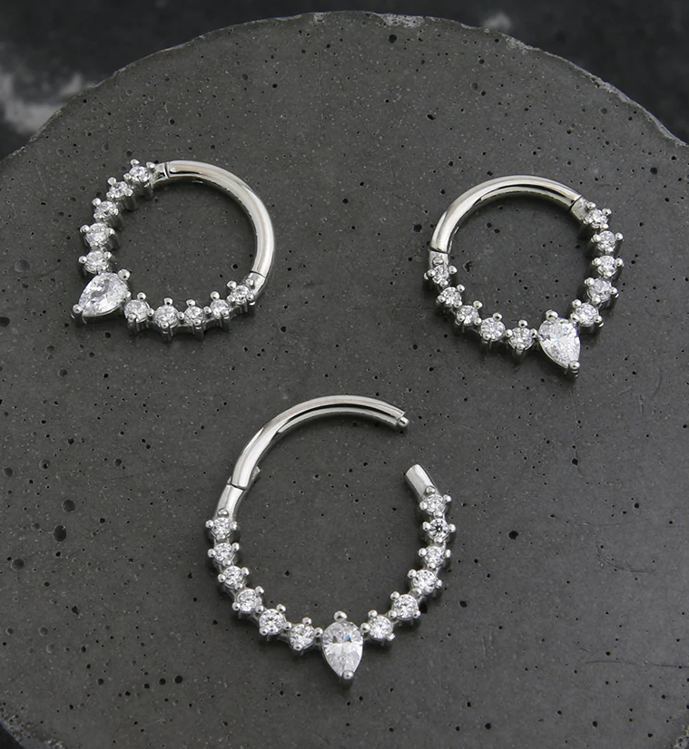 Icicle Stainless Steel Hinged Segment Ring - Image 2